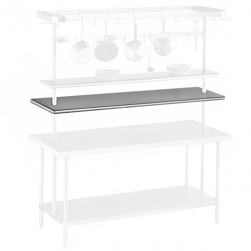 Advance Tabco PT-15-132 132" Table Mount Shelf - 1 Deck, Mid-Mount, 15"L, Stainless