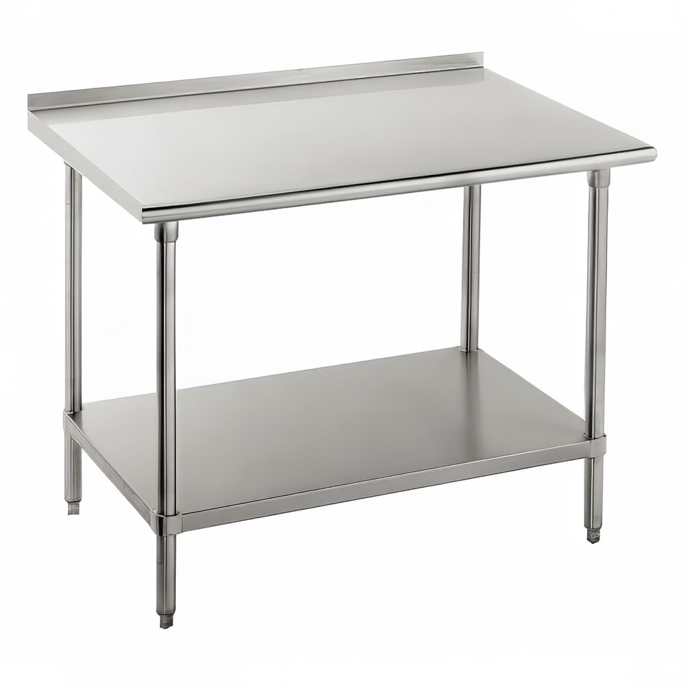 009-SFG246 72" 16 ga Work Table w/ Undershelf & 430 Series Stainless Top, 1 1/2" Ba...