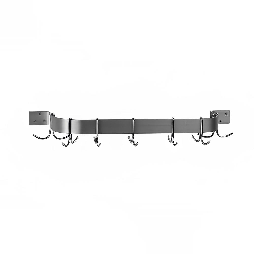 009-SW160RE 60" Residential Wall Mount Pot Rack - 9-Double Hooks, Stainless