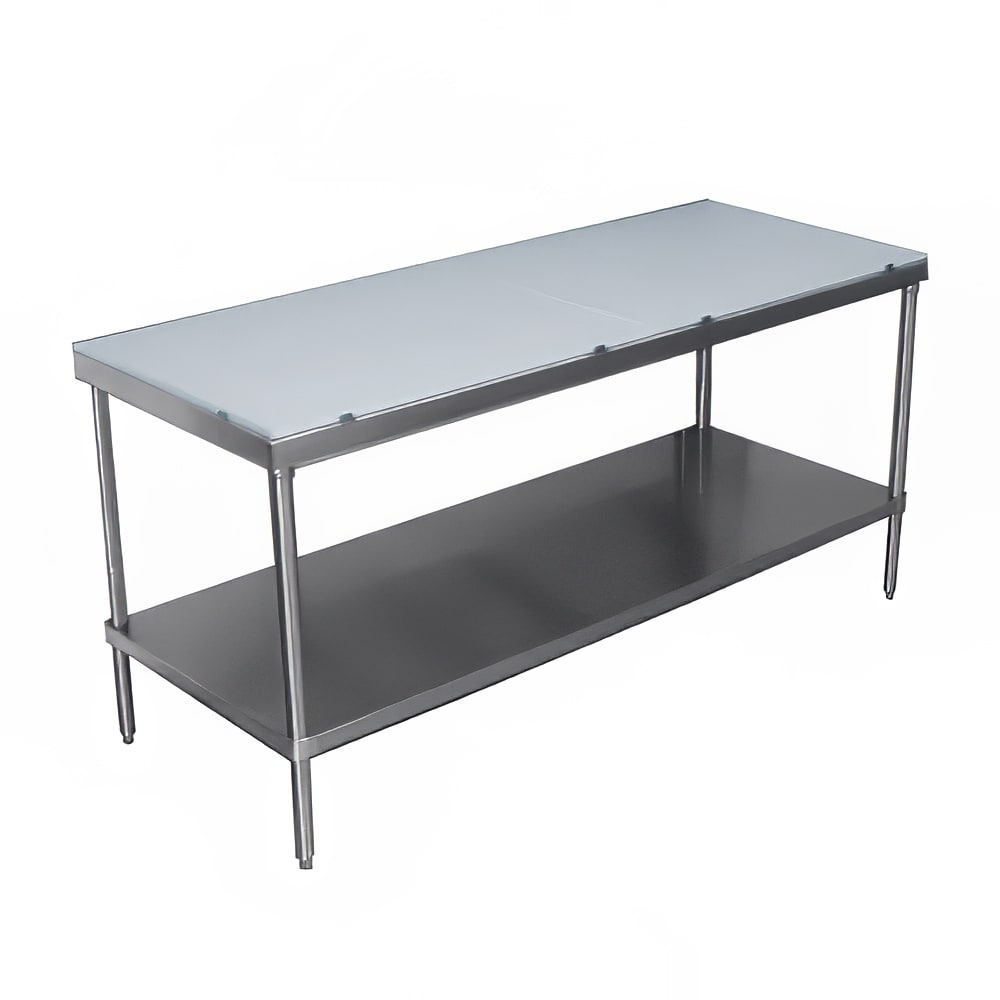 009-SPT245 60" Poly Top Work Table w/  5/8" Top, Stainless Base, 24"D