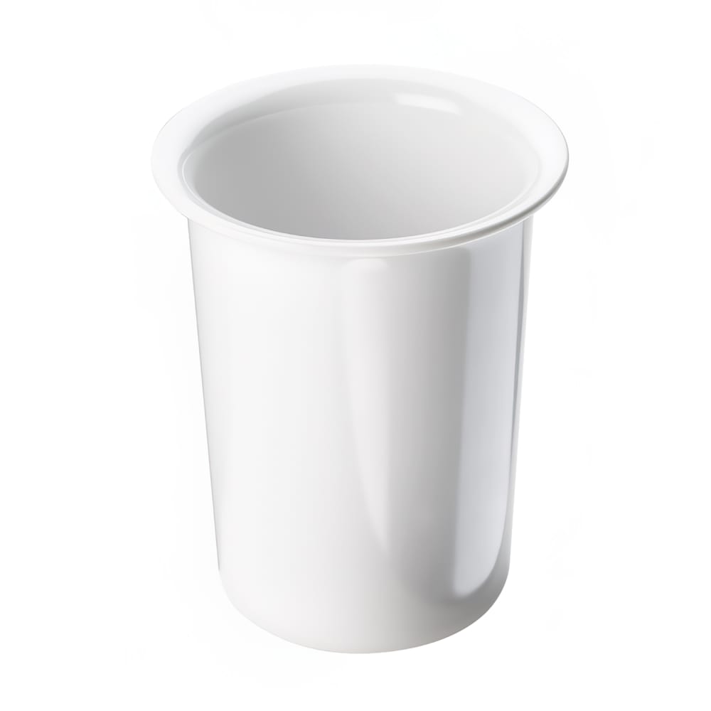 151-101715 4 1/2" Round Flatware Cylinder - 5 1/2"H, Melamine, White
