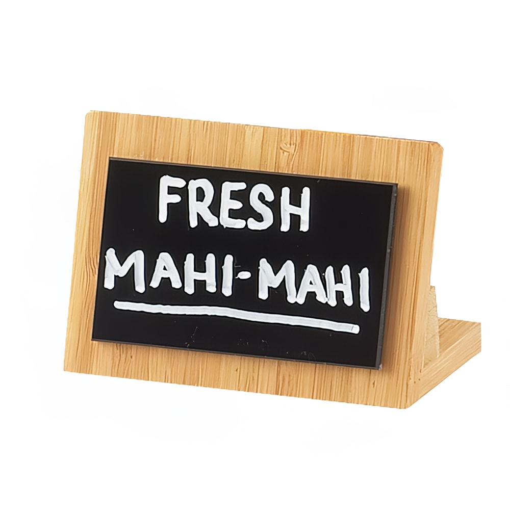 151-11032360 Tabletop Write On Menu Board - 2 3/4" x 4 1/4", Bamboo