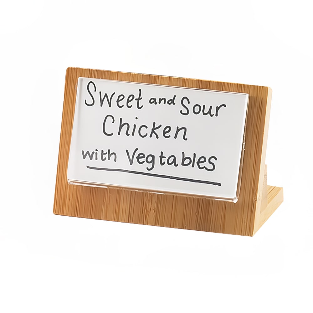 151-11032312 Tabletop Menu Card Holder - 4 1/4" x 2 3/4", Bamboo