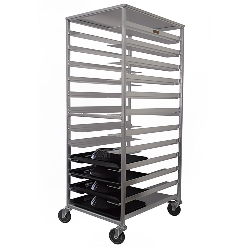 Alluserv AURSC12 Ambient Mobile Delivery Cart w/ (12) Tray Capacity, Aluminum