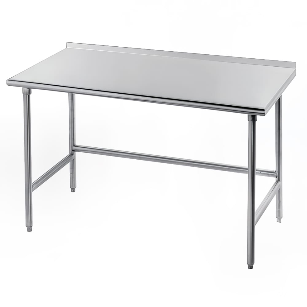 009-TFMG3612 144" 16 ga Work Table w/ Open Base & 304 Series Stainless Top, 1 1/2"...