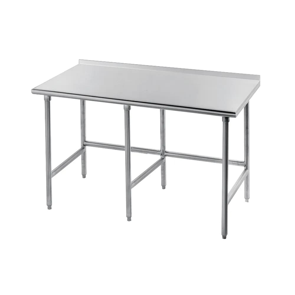 009-TFMS3010 120" 16 ga Work Table w/ 304 Series Stainless Top, 1 1/2" Backsplash