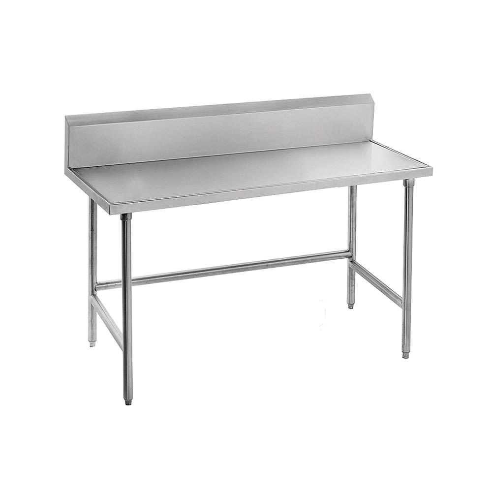 Advance Tabco TKAG-246 72" 16 ga Work Table w/ Open Base & 430 Series Stainless Top, 5" Backsplash