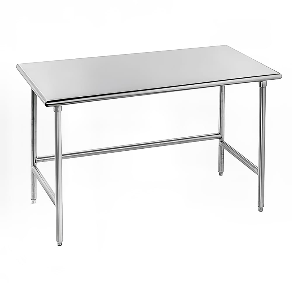 Advance Tabco TMS-369 108" 16 ga Work Table w/ Open Base & 304 Series Stainless Flat Top