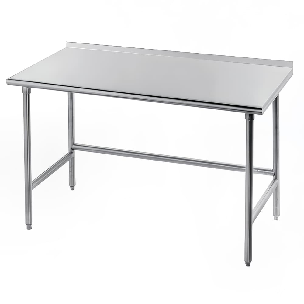009-TSFG309 108" 16 ga Work Table w/ 430 Series Stainless Top, 1 1/2" Backsplash