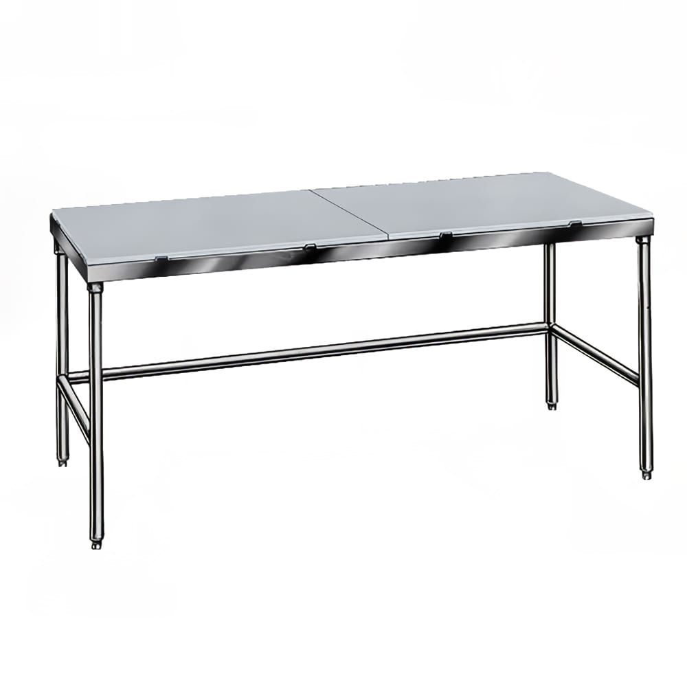 009-TSPT307 84" Poly Top Work Table w/  5/8" Top, Stainless Base, 30"D