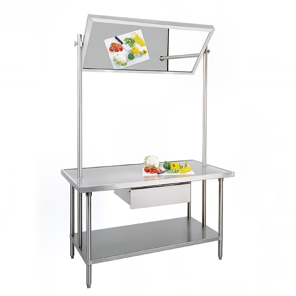 009-VSSDT365 60" 14 ga Demo Table w/ Undershelf & 304 Series Stainless Flat Top
 