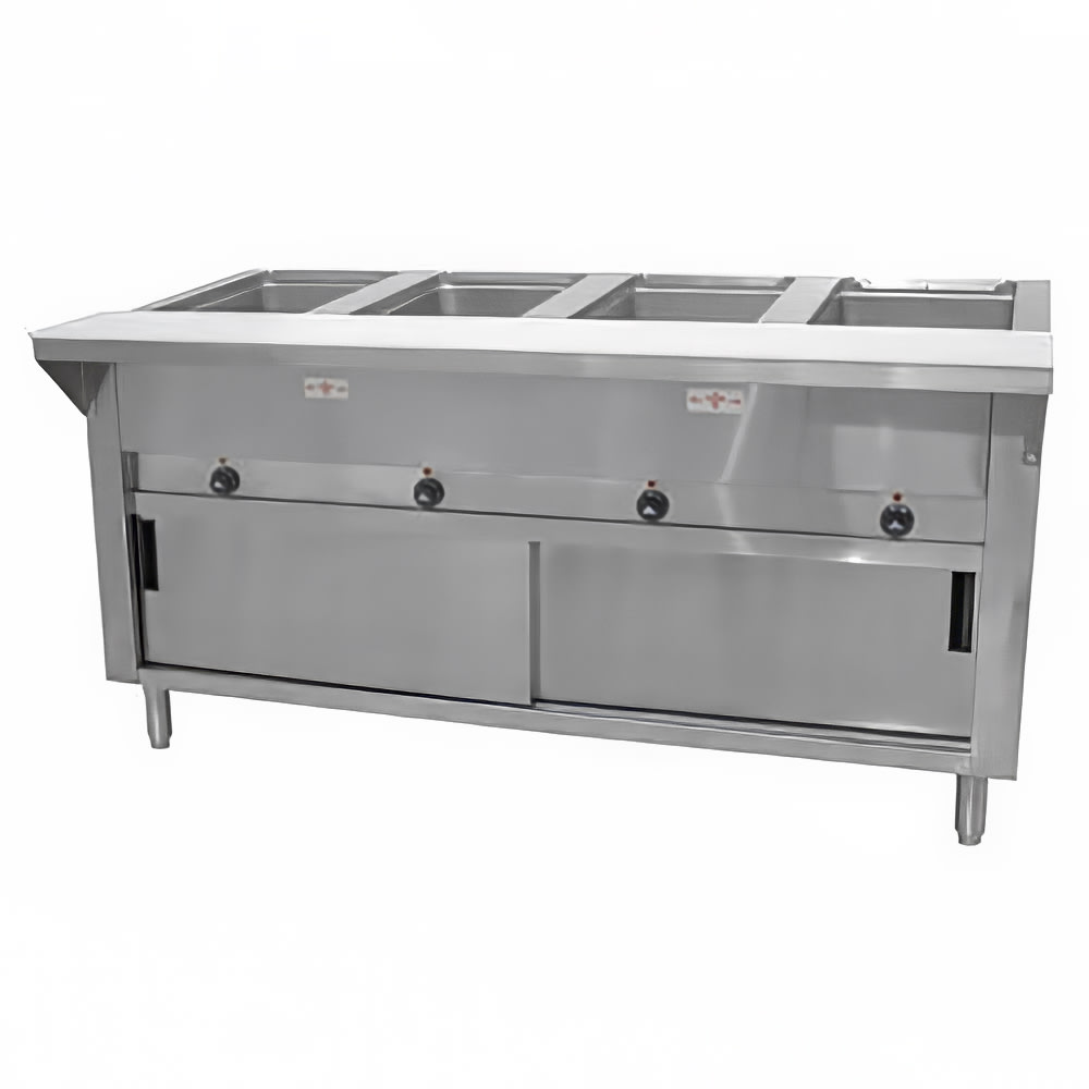 161-SW4E120DR 62 3/8" Hot Food Table w/ (4) Wells & Cutting Board, 120v