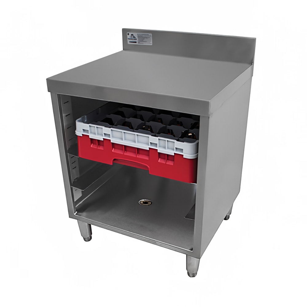 161-CRCR24 24" Closed Glass Rack Cabinet w/ Flat Top & 3-Pair Rack Glides