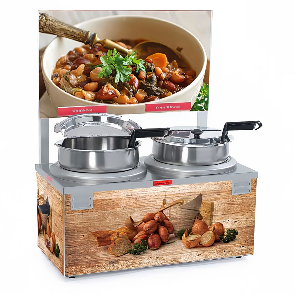 128-6510A2D4 (2) 4 qt Countertop Soup Warmer w/ Thermostatic Controls, 120v