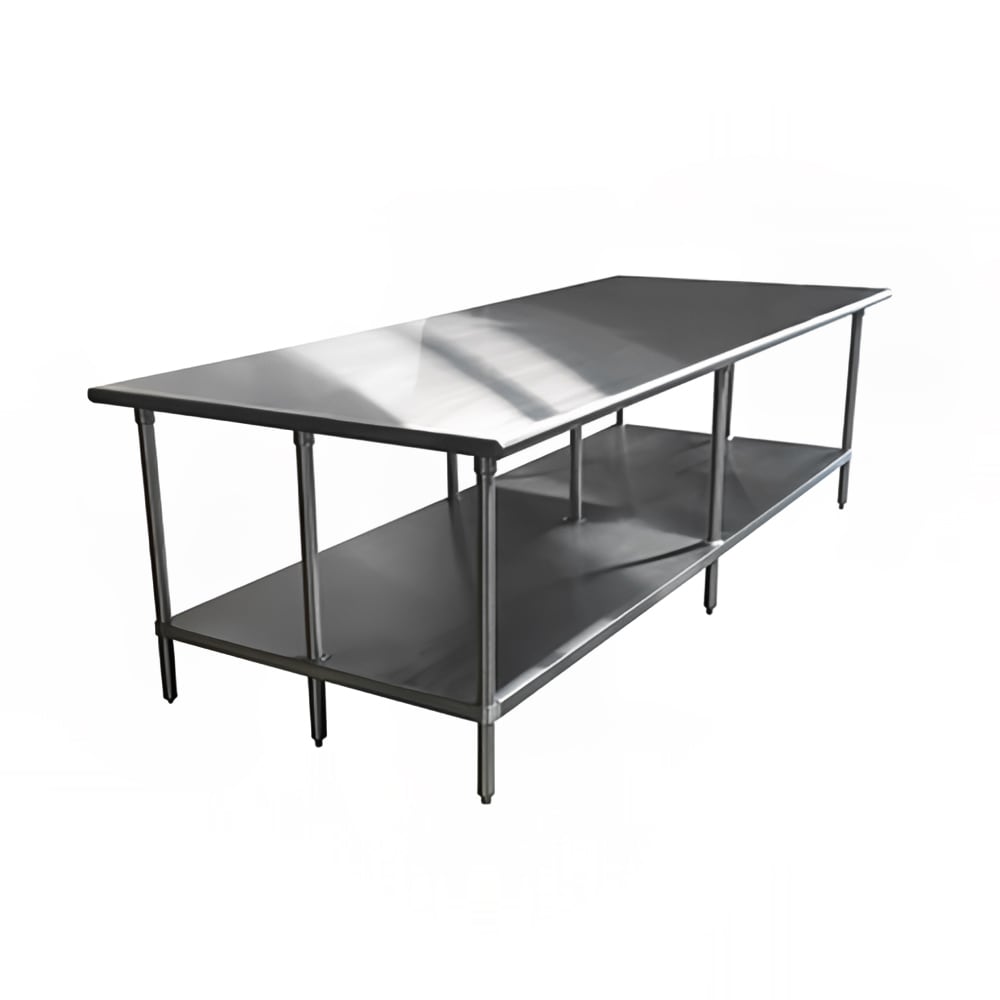 Advance Tabco GLG-3011 132" 14 ga Work Table w/ Undershelf & 304 Series Stainless Flat Top