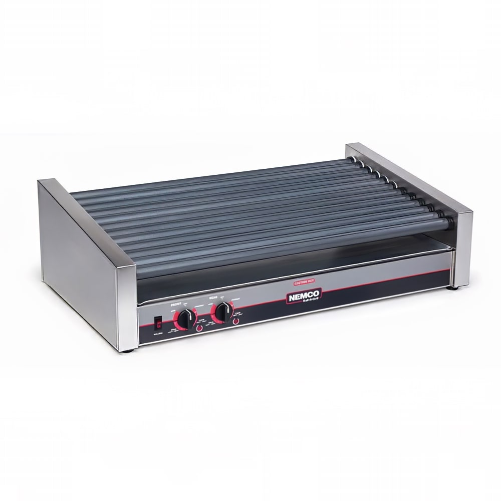 128-8055SXSLT 55 Hot Dog Roller Grill w/ Manual Controls - Slanted Top, 120v