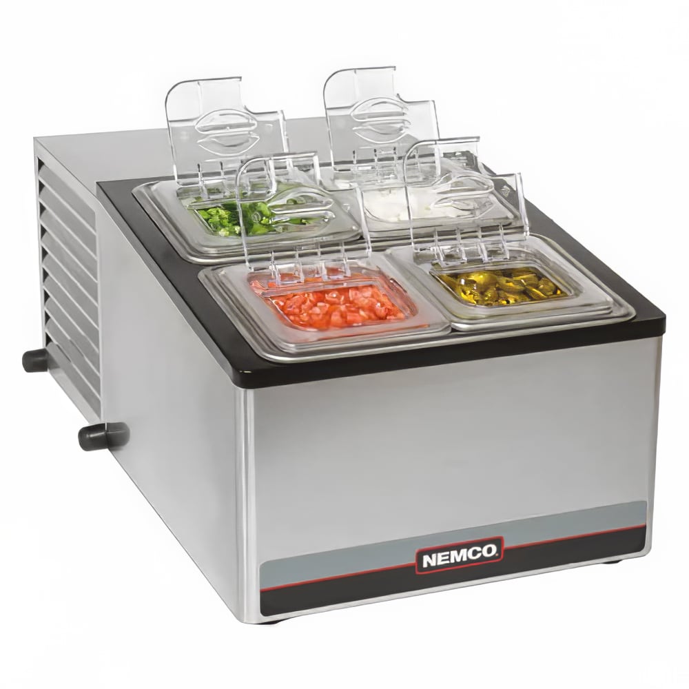 128-9010 17 7/8" Countertop Refrigerated Prep Rail - Hinged Lid
