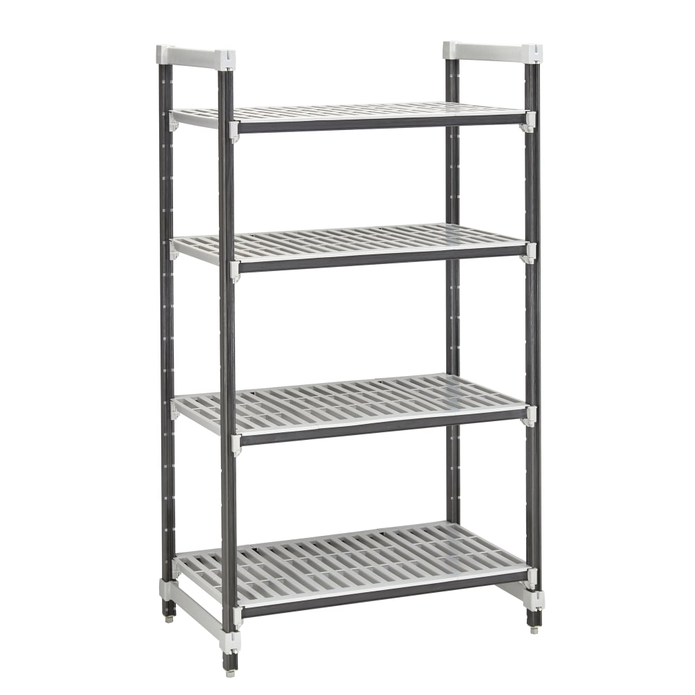 144-EXU182484V4480 24" NSF 4-Tier Heavy-Duty Plastic Shelving Unit - Camshelving® Elements X...