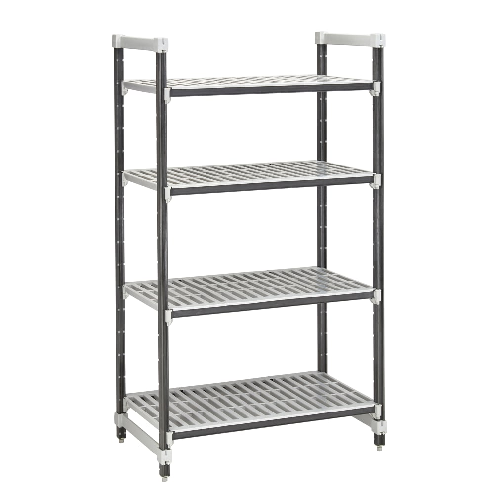144-EXU183084V4480 30" NSF 4-Tier Heavy-Duty Plastic Shelving Unit - Camshelving® Elements X...