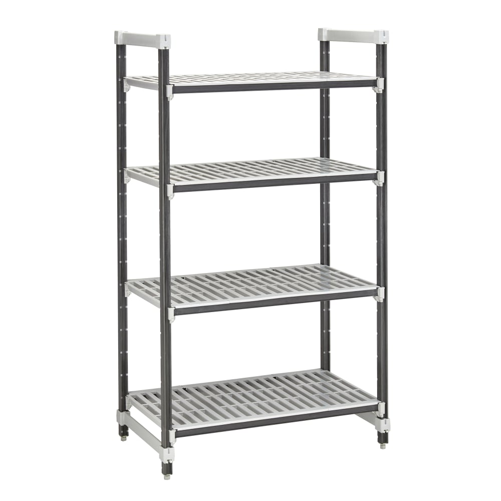 144-EXU185472V4480 54" NSF 4-Tier Heavy-Duty Plastic Shelving Unit - Camshelving® Elements X...