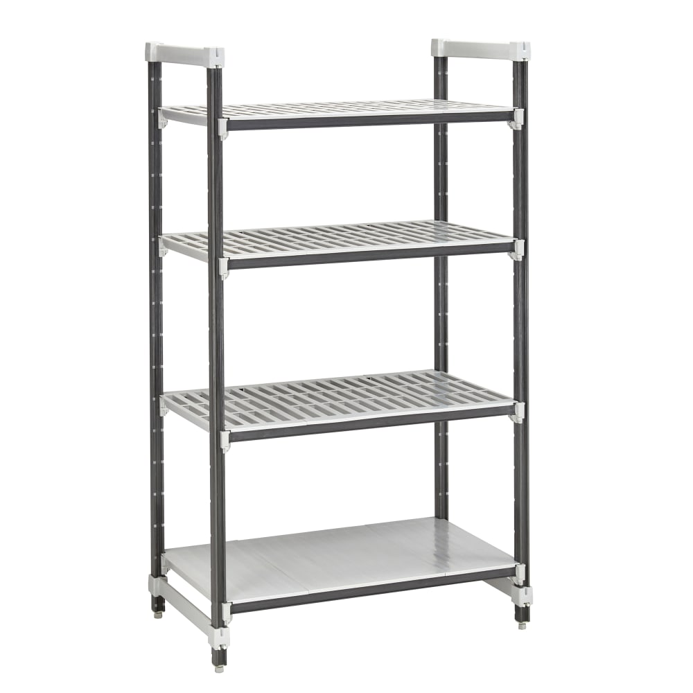 144-EXU186064VS4480 60" NSF 4-Tier Heavy-Duty Plastic Shelving Unit - Camshelving® Elements...