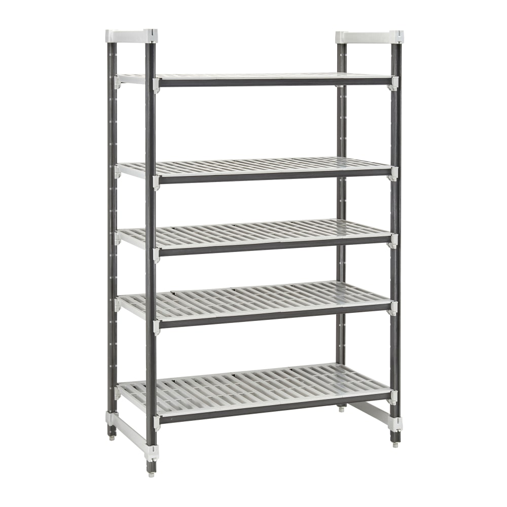 144-EXU186084V5480 60" NSF 5-Tier Heavy-Duty Plastic Shelving Unit - Camshelving® Elements X...