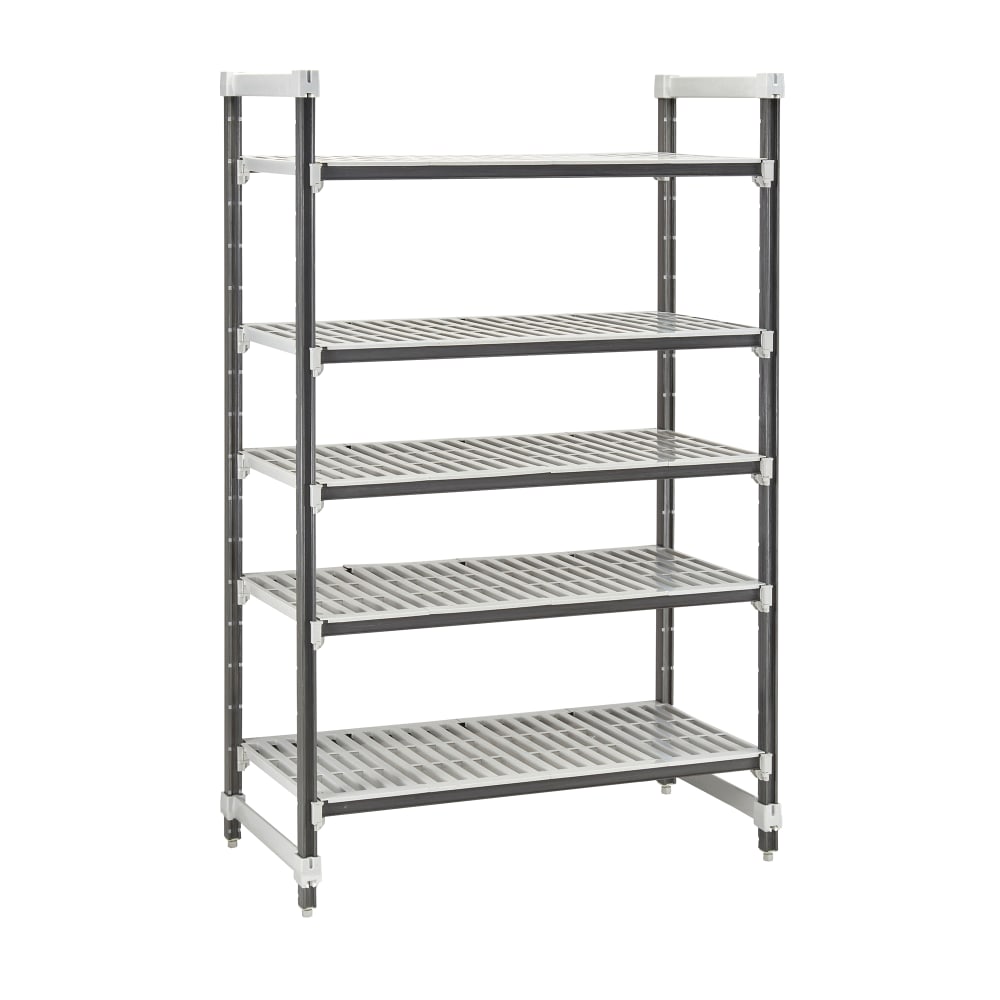 144-EXU185484V5480 54" NSF 5-Tier Heavy-Duty Plastic Shelving Unit - Camshelving® Elements X...