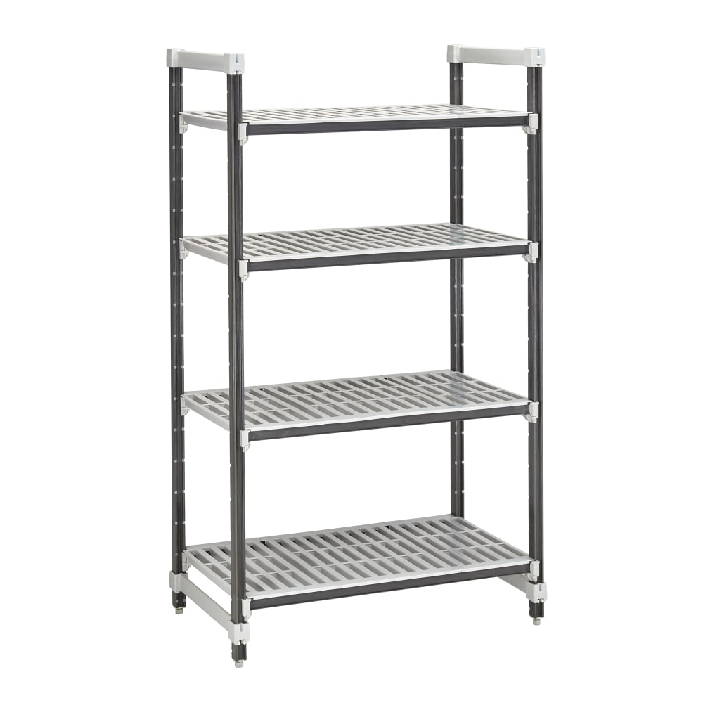 144-EXU186072V4480 60" NSF 4-Tier Heavy-Duty Plastic Shelving Unit - Camshelving® Elements X...