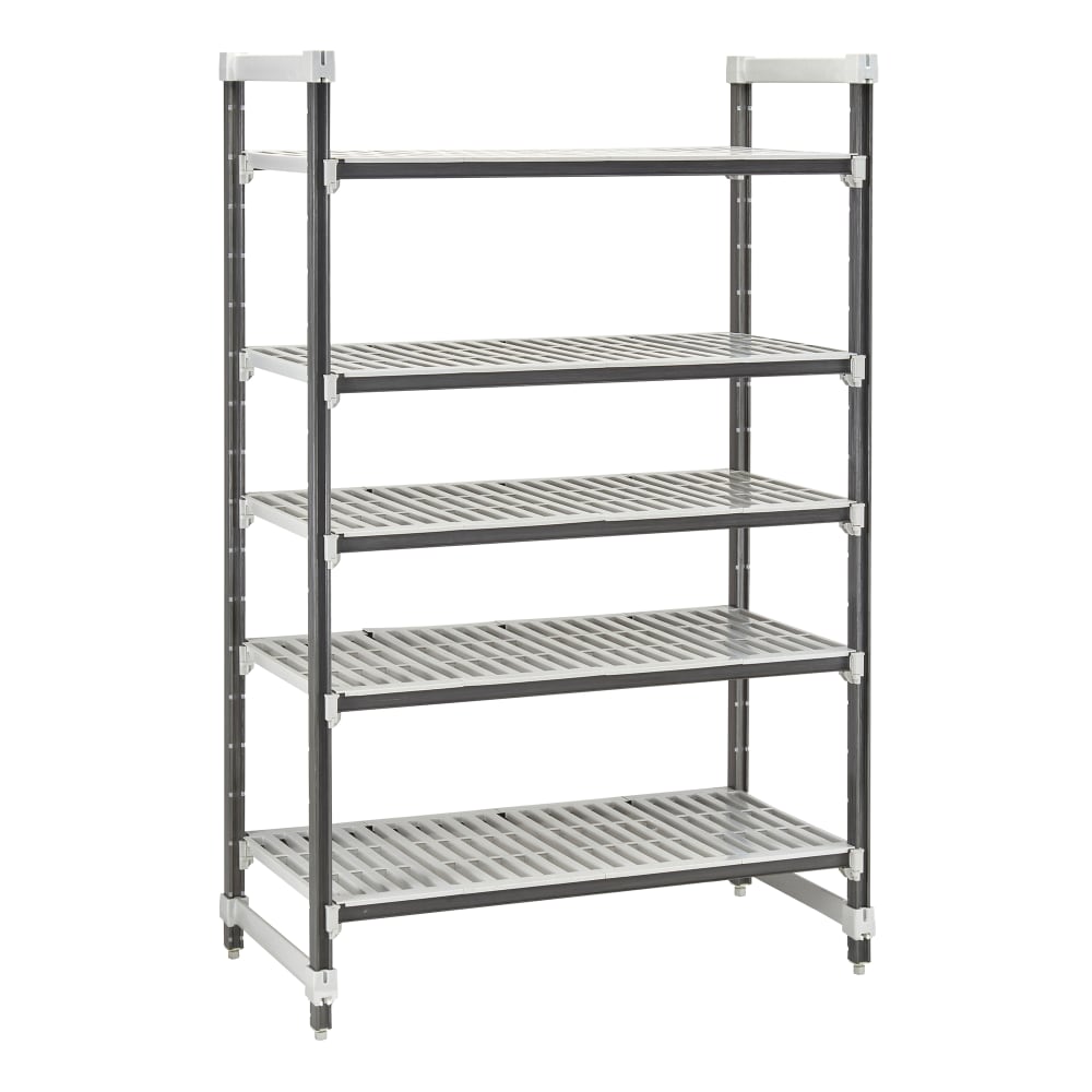 144-EXU186072V5480 60" NSF 5-Tier Heavy-Duty Plastic Shelving Unit - Camshelving® Elements X...
