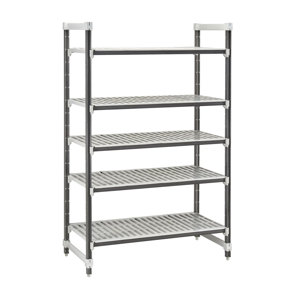 144-EXU187272V5480 72" NSF 5-Tier Heavy-Duty Plastic Shelving Unit - Camshelving® Elements X...