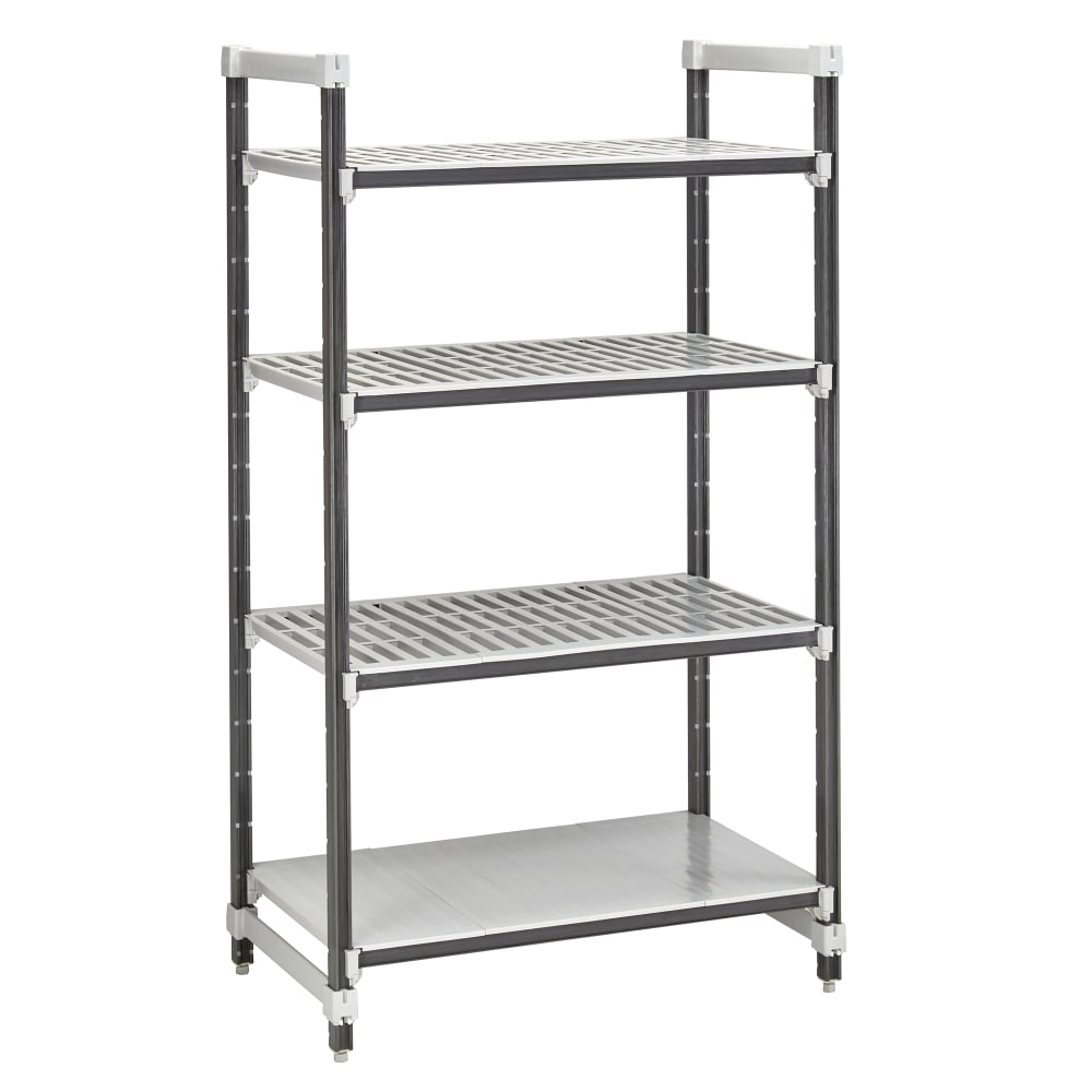 144-EXU212464VS4480 24" NSF 4-Tier Heavy-Duty Plastic Shelving Unit - Camshelving® Elements...