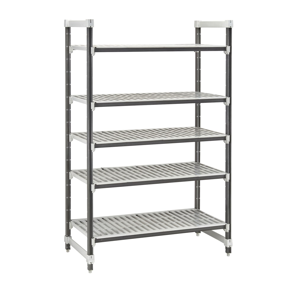 144-EXU187284V5480 72" NSF 5-Tier Heavy-Duty Plastic Shelving Unit - Camshelving® Elements X...