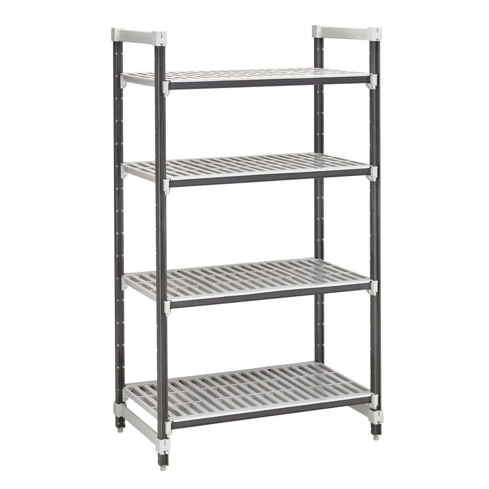 144-EXU212484V4480 24" NSF 4-Tier Heavy-Duty Plastic Shelving Unit - Camshelving® Elements X...