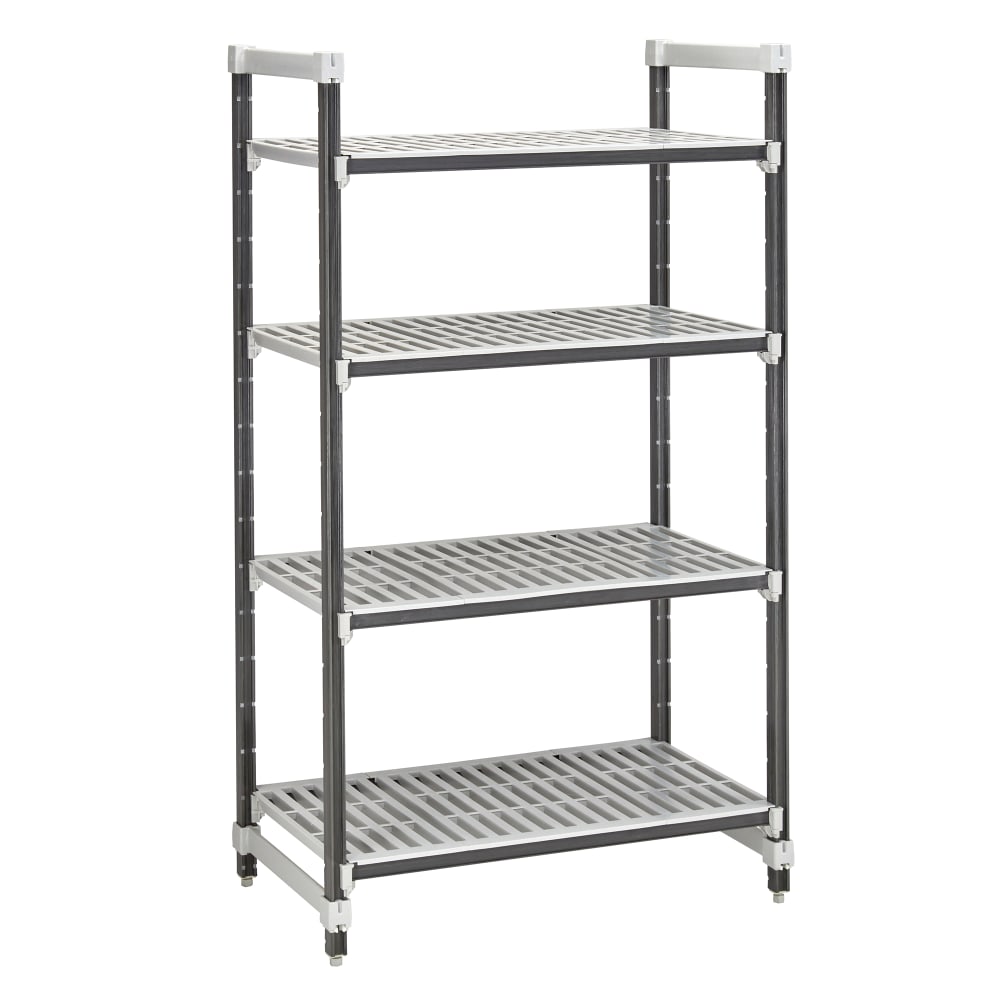 144-EXU213084V4480 30" NSF 4-Tier Heavy-Duty Plastic Shelving Unit - Camshelving® Elements X...