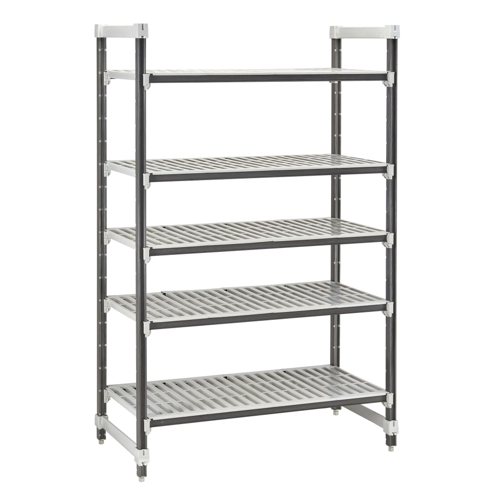 144-EXU214272V5480 42" NSF 5-Tier Heavy-Duty Plastic Shelving Unit - Camshelving® Elements X...
