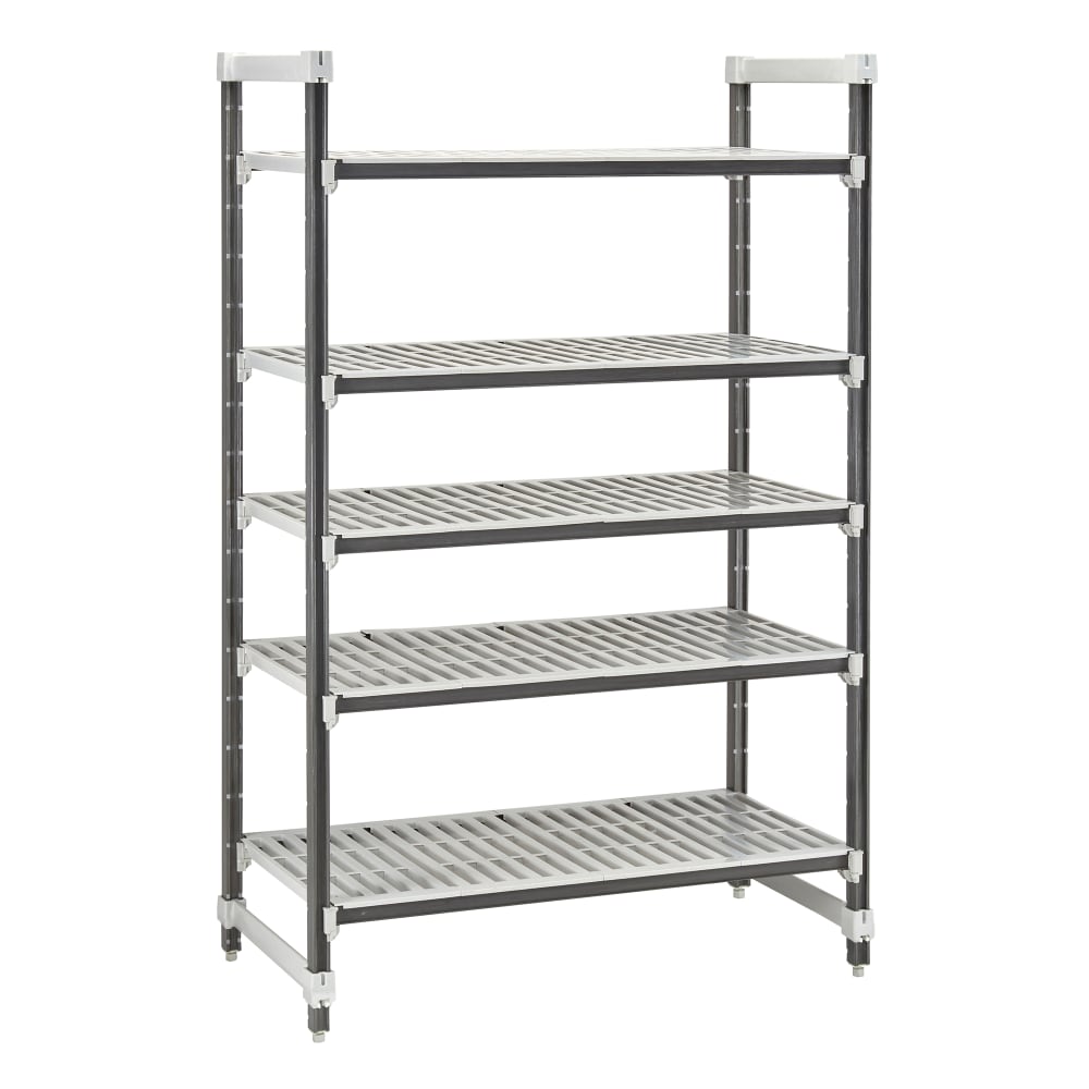 144-EXU212472V5480 24" NSF 5-Tier Heavy-Duty Plastic Shelving Unit - Camshelving® Elements X...