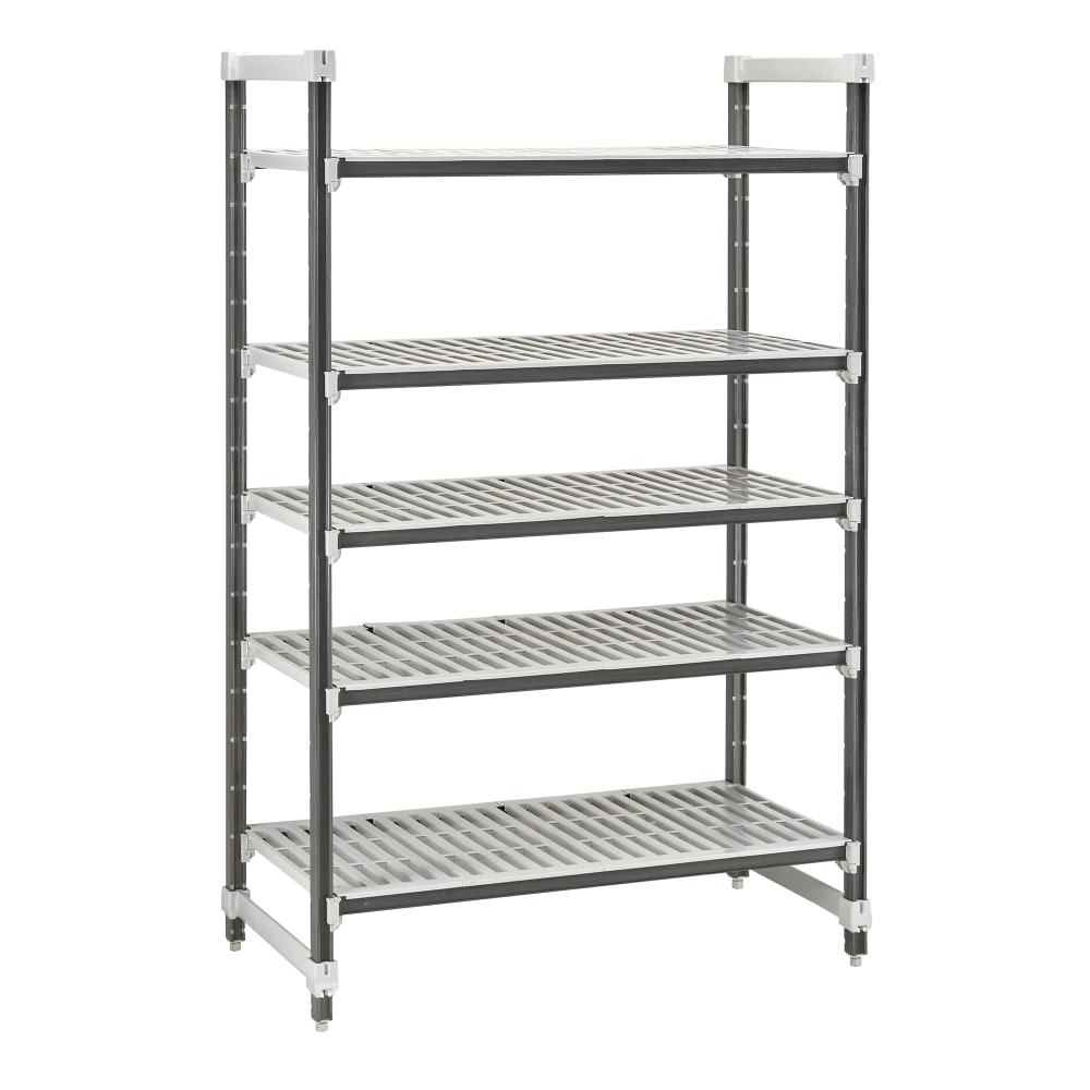 144-EXU213084V5480 30" NSF 5-Tier Heavy-Duty Plastic Shelving Unit - Camshelving® Elements X...