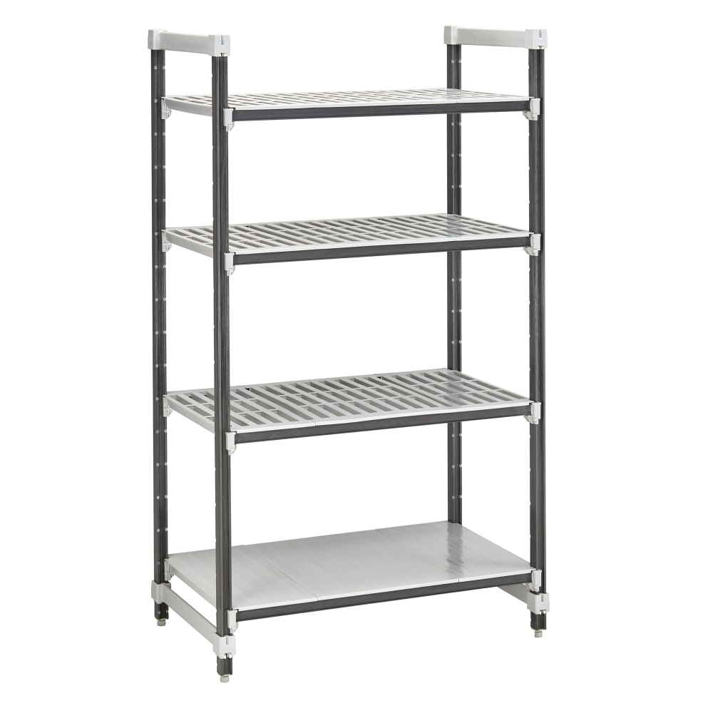 144-EXU213664VS4480 36" NSF 4-Tier Heavy-Duty Plastic Shelving Unit - Camshelving® Elements...