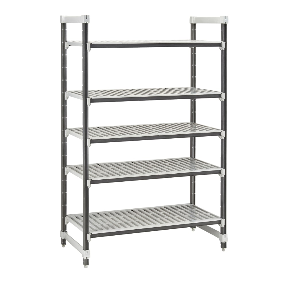 144-EXU214884V5480 48" NSF 5-Tier Heavy-Duty Plastic Shelving Unit - Camshelving® Elements X...