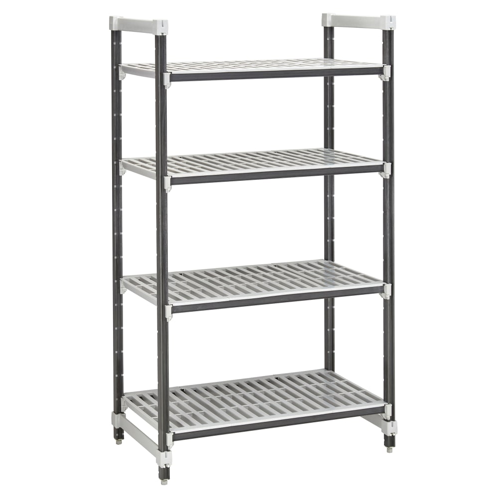 144-EXU215484V4480 54" NSF 4-Tier Heavy-Duty Plastic Shelving Unit - Camshelving® Elements X...