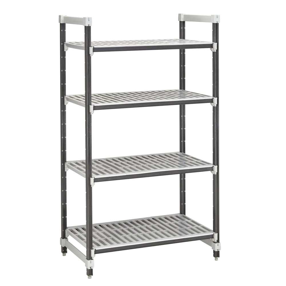 144-EXU216064V4480 60" NSF 4-Tier Heavy-Duty Plastic Shelving Unit - Camshelving® Elements X...