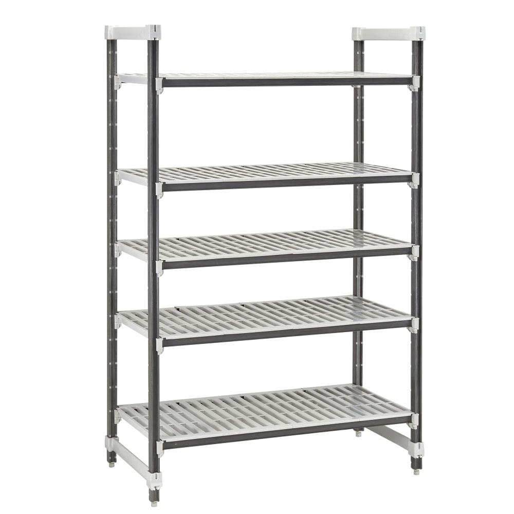 144-EXU216084V5480 60" NSF 5-Tier Heavy-Duty Plastic Shelving Unit - Camshelving® Elements X...