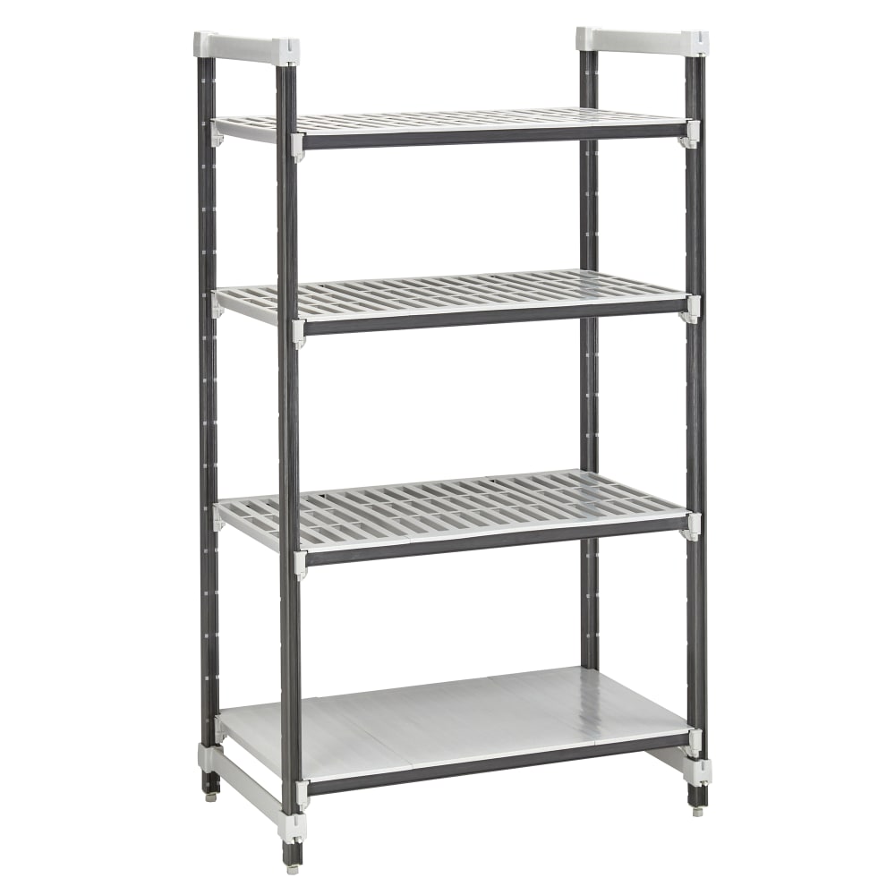 144-EXU217264VS4480 72" NSF 4-Tier Heavy-Duty Plastic Shelving Unit - Camshelving® Elements...
