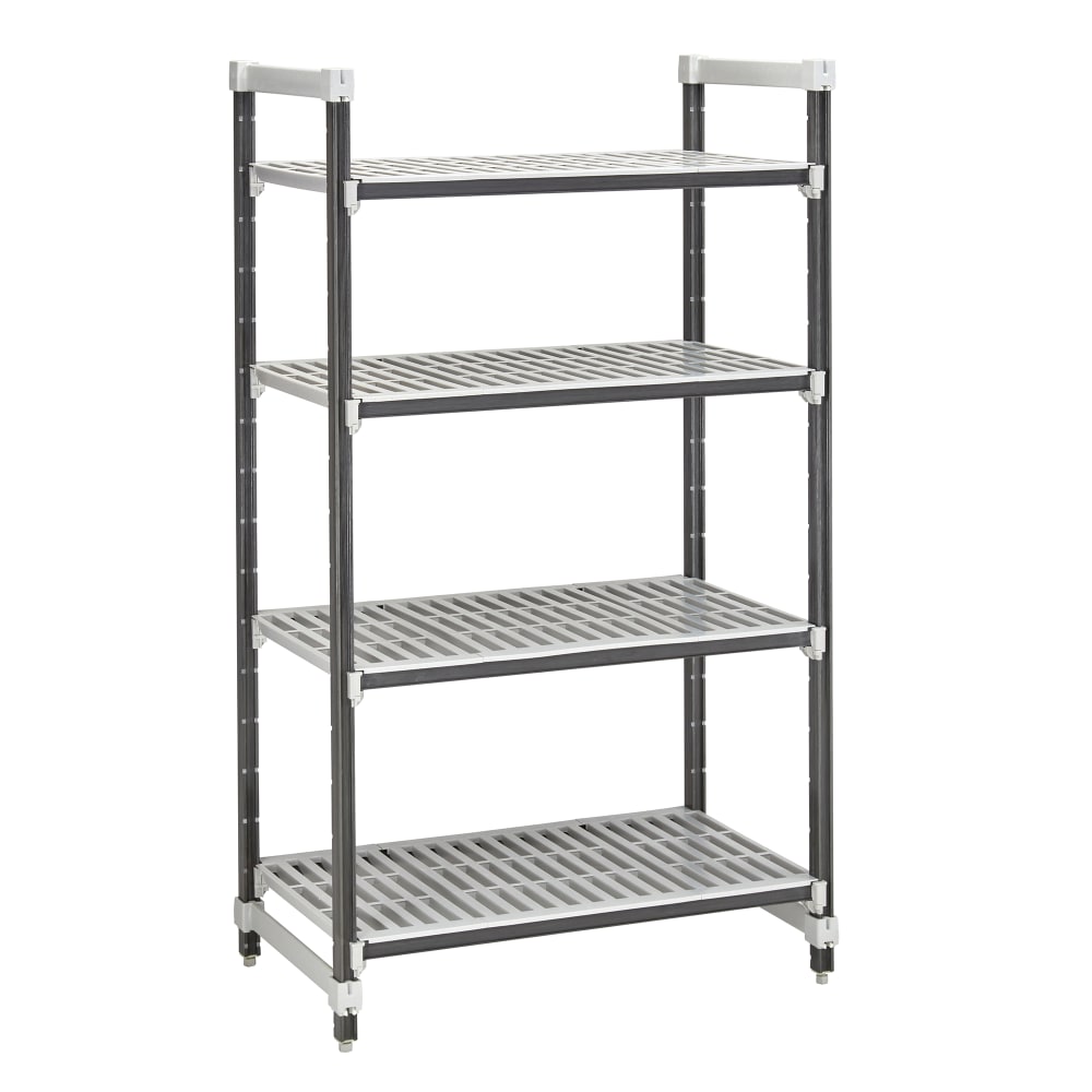 144-EXU242472V4480 24" NSF 4-Tier Heavy-Duty Plastic Shelving Unit - Camshelving® Elements X...
