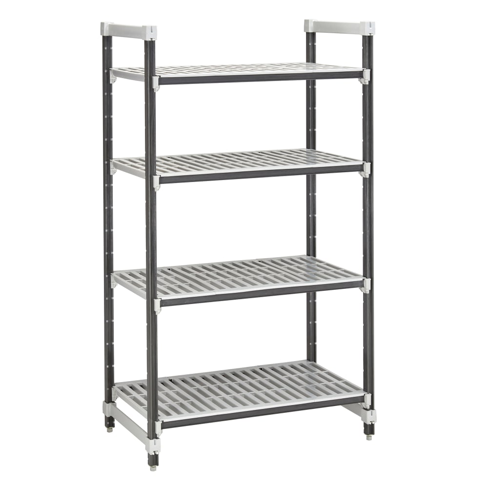 144-EXU242484V4480 24" NSF 4-Tier Heavy-Duty Plastic Shelving Unit - Camshelving® Elements X...