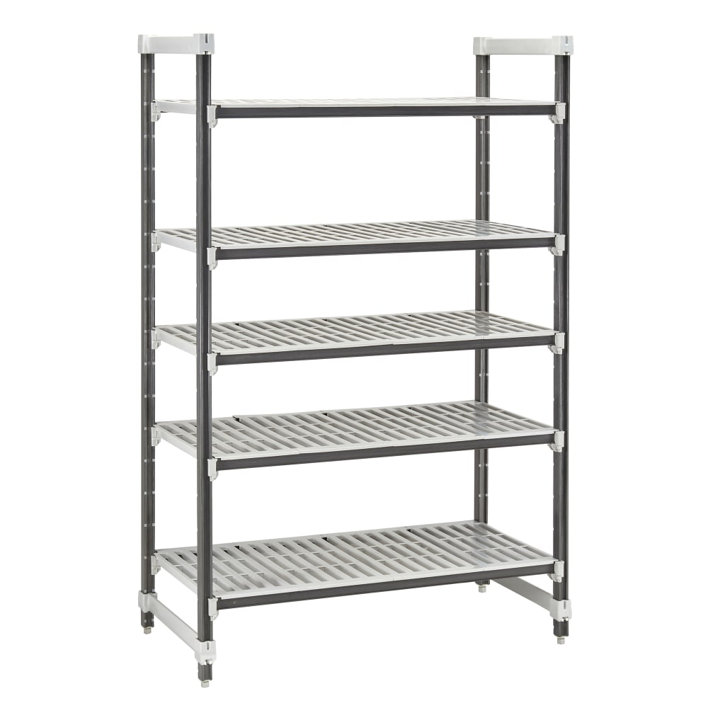 144-EXU216072V5480 60" NSF 5-Tier Heavy-Duty Plastic Shelving Unit - Camshelving® Elements X...