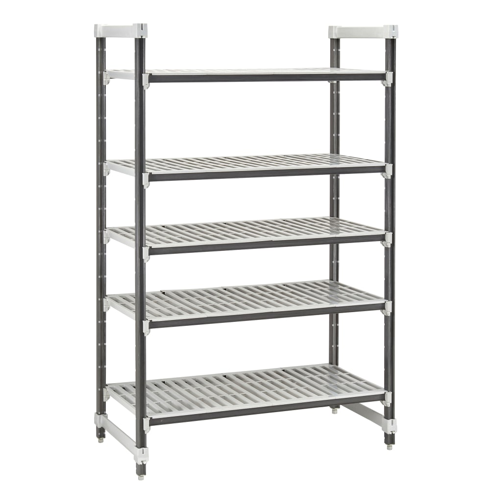 144-EXU242484V5480 24" NSF 5-Tier Heavy-Duty Plastic Shelving Unit - Camshelving® Elements X...