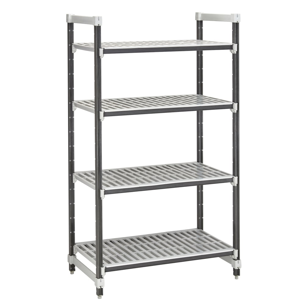 144-EXU243084V4480 30" NSF 4-Tier Heavy-Duty Plastic Shelving Unit - Camshelving® Elements X...