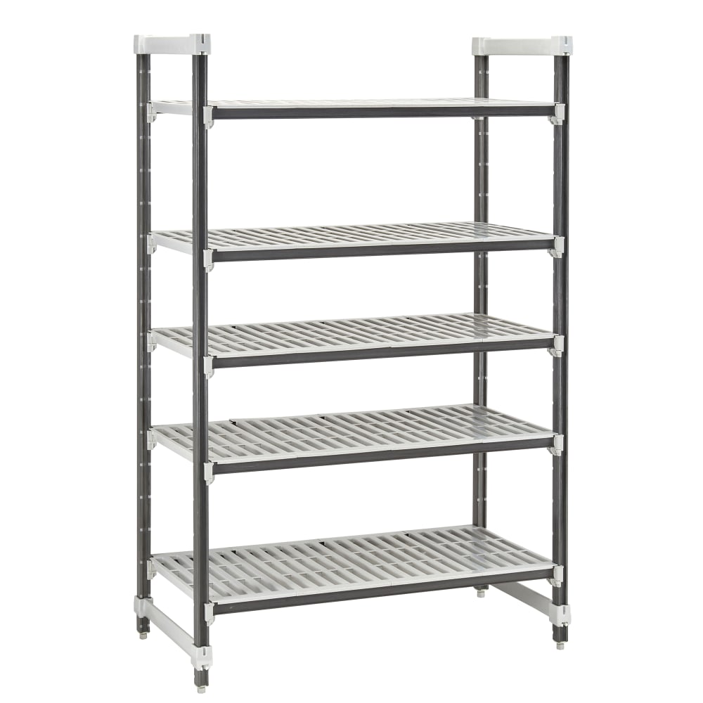 144-EXU244284V5480 42" NSF 5-Tier Heavy-Duty Plastic Shelving Unit - Camshelving® Elements X...