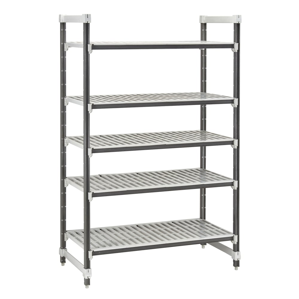 144-EXU244872V5480 48" NSF 5-Tier Heavy-Duty Plastic Shelving Unit - Camshelving® Elements X...